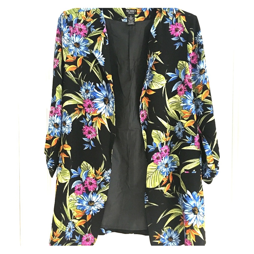 Soho Apparel Floral Dress Jacket/Blazer